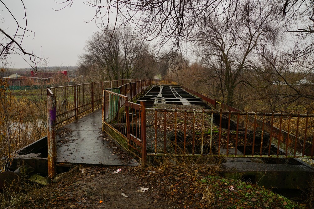 Мост через Кагальник построенный из платформ бронепоезда